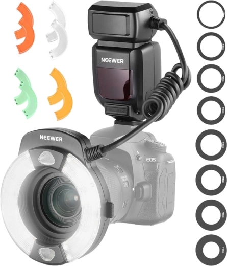 Accesorii bogate: adaptoare 49–77 mm și filtre colorate