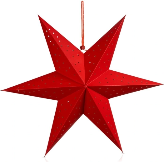 Steață decorativă perforată din hârtie, roșie, 45 cm