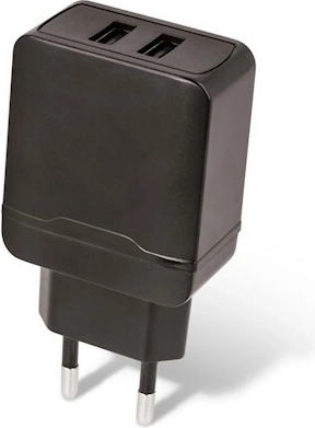 Încărcător de rețea Maxlife 2× USB Fast Charge 2.4A, negru