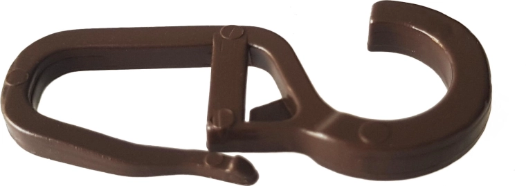 Cârlig mare pentru perdele, maro (10 buc.)