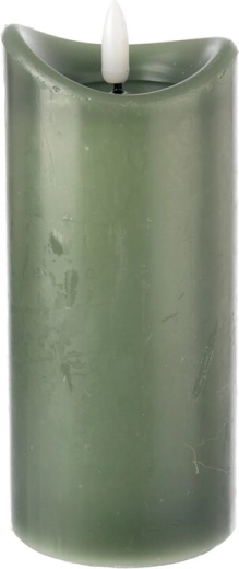 Lumânare LED verde cu temporizator 15 cm
