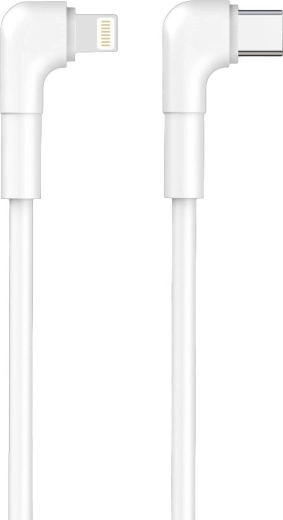 Cablu unghiular Maxlife USB‑C la Lightning 1 m, 27 W, alb