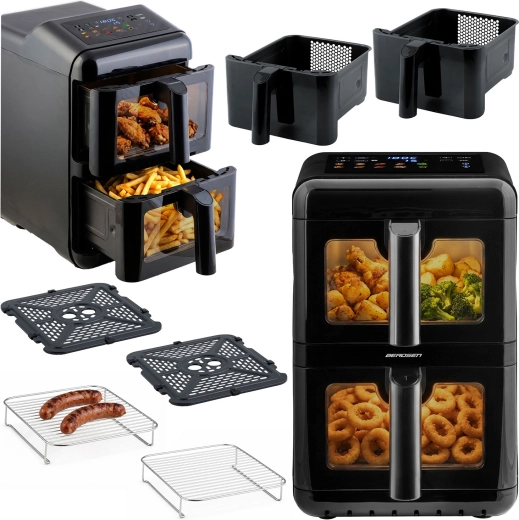 Friteuză cu aer cald Berdsen cu două compartimente, 11,6 l