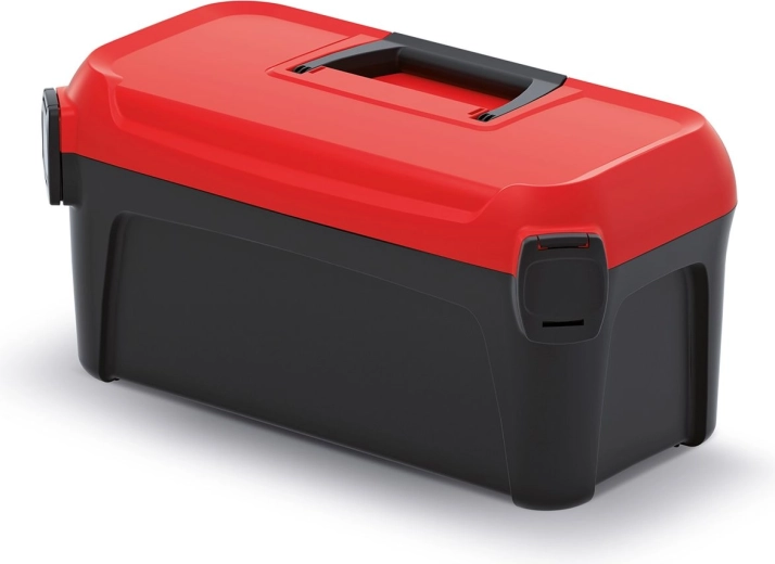 Cutie pentru scule SMART 16 l, 380 × 234 × 225 mm, neagră cu capac roșu