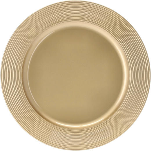 Suport rotund auriu din polipropilenă 33 cm cu striații