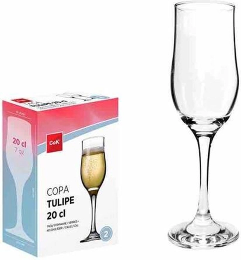 Set de pahare pentru șampanie Tulipe 200 ml, 2 buc