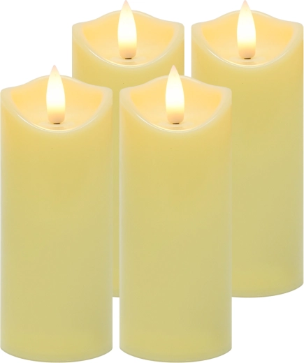 Ruhhy lumânare LED/inserție pentru candelă 12,5 × 5 cm, alb cald, flacără pâlpâitoare (4 buc)
