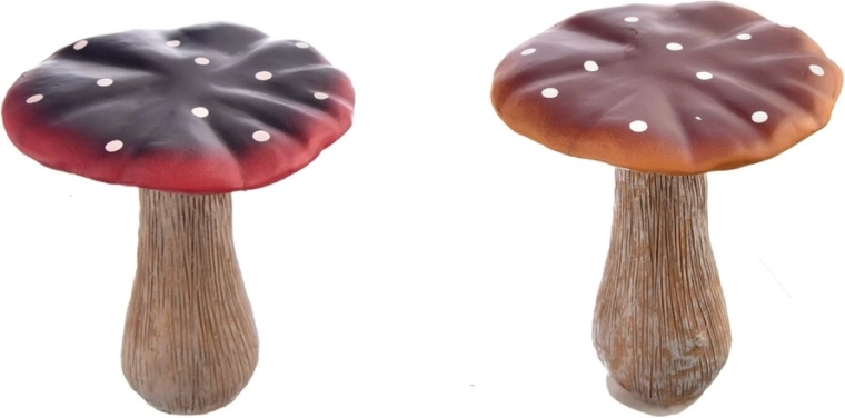 Ciupercă decorativă din polirășină roșu-maro 14 cm (2 variante)