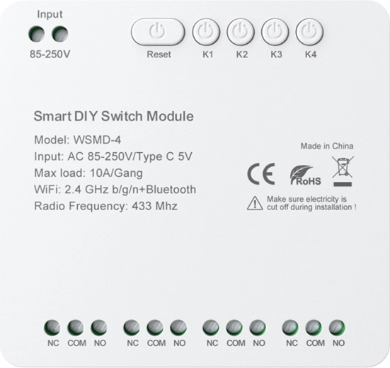 Modul inteligent comutare AVATTO cu 4 canale pentru bricolaj 250 V