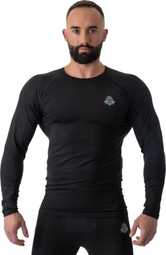 Rashguard compresiv pentru bărbați DBX Bushido RSL Black cu mânecă lungă