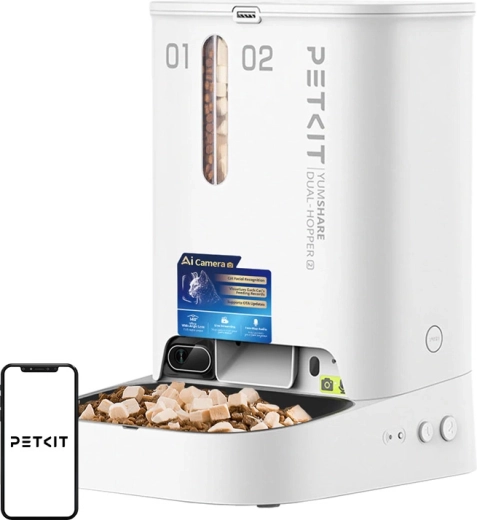 Distribuitor automat de hrană cu cameră PETKIT YumShare Dual Hopper 2