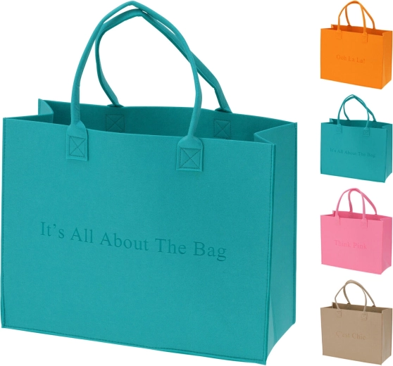 Geantă de cumpărături din fetru 44 × 34 × 18 cm, 3 mm, mix de culori