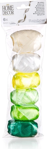 Panglică Rainbow 10 m, mix de culori, set 6 buc