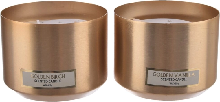 Lumânare parfumată în cutie metalică Christmas aurie 515 g