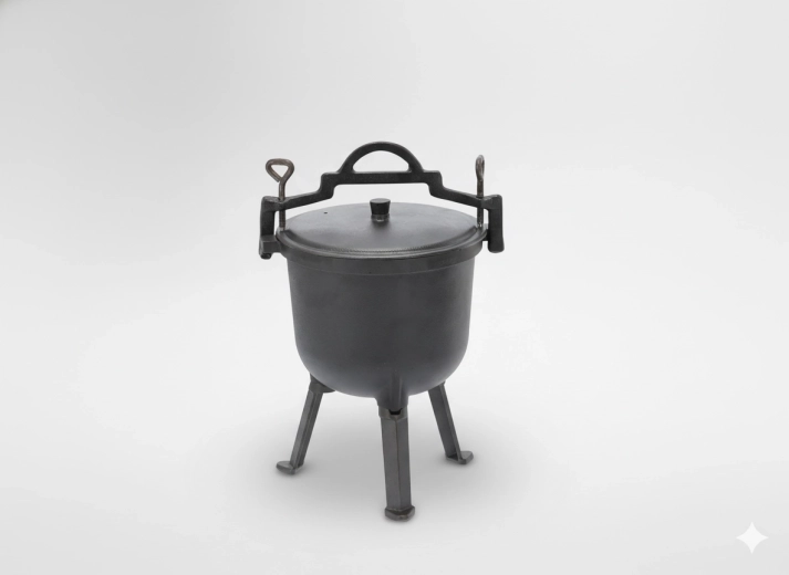 Ceaun vânătoresc din fontă 8 l cu capac și picioare