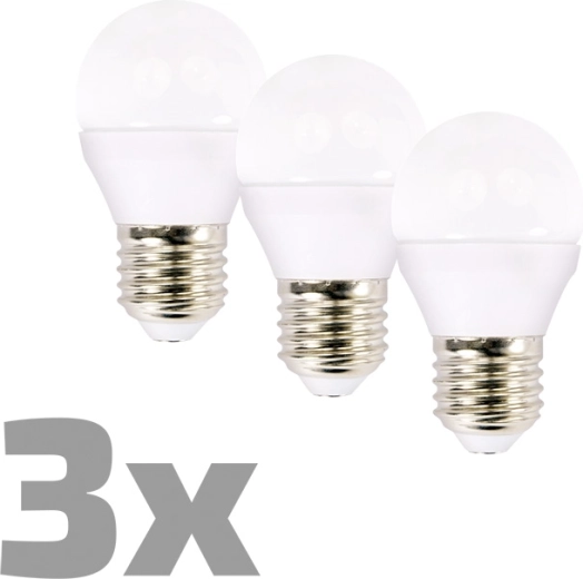 Bec LED Ecolux miniglobe E27 6 W 3000 K 450 lm - 3 buc.