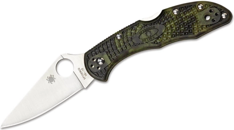Spyderco Delica 4 Flat Ground Lightweight Green Zome briceag 7,4 cm
