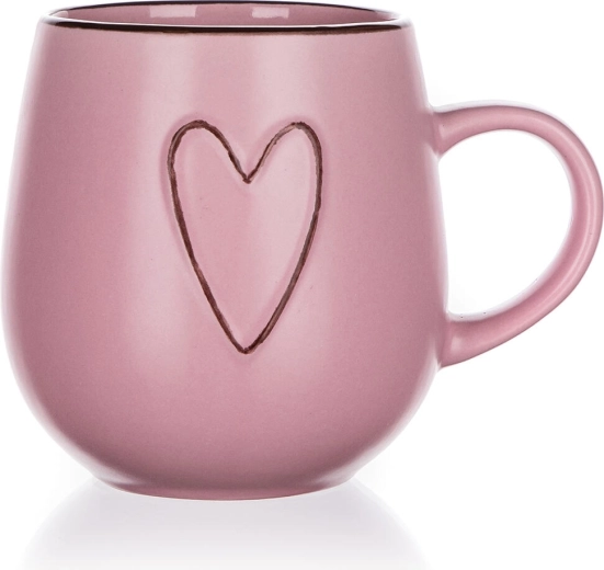 Cană ceramică Heart roz 500 ml