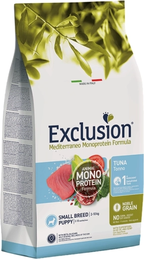 Exclusion Puppy Small granule pentru căței de rase mici cu ton 2 kg