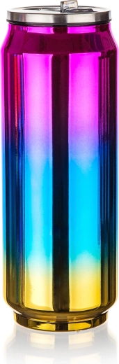 Doză termo BE COOL 0,43 l inox roz curcubeu