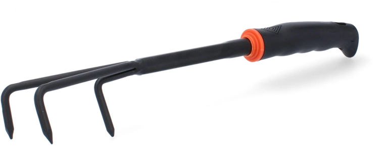 Cultivator de grădină cu trei dinți, negru, 31 × 7 × 6,5 cm