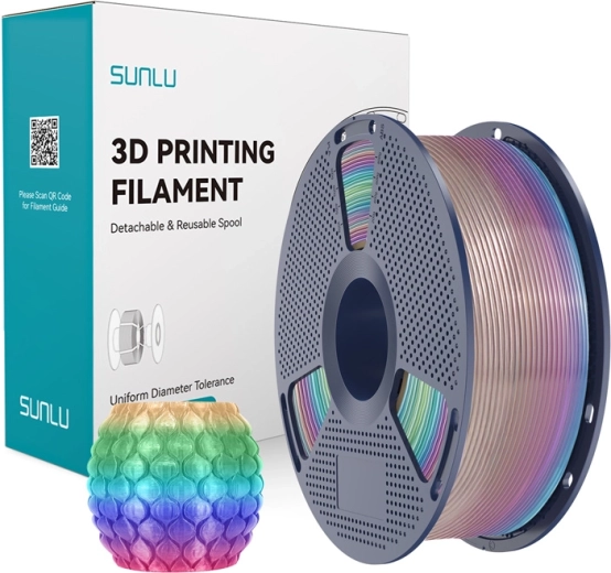 Filament Sunlu PLA transparent, curcubeu