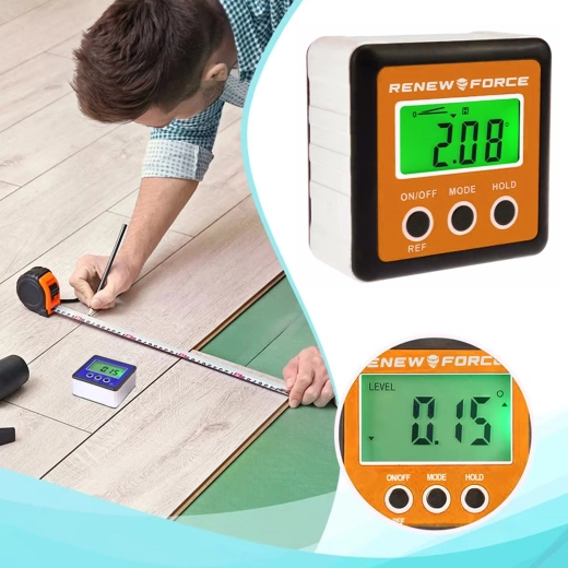 LCD iluminat și funcții practice HOLD/REF