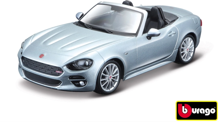 Bburago 1:24 Fiat 124 Spider Argintiu Metalic