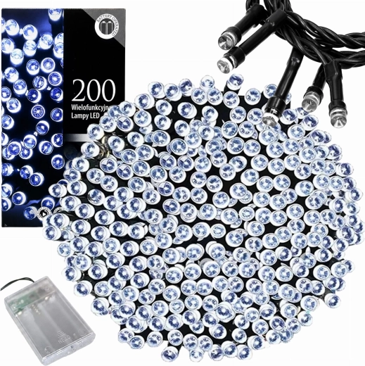 Șir luminos LED de Crăciun, 200 LED-uri, 20 m, alb rece
