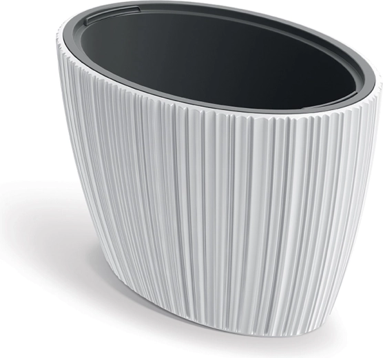 Ghiveci Oro 59,5 cm alb cu insert detașabil