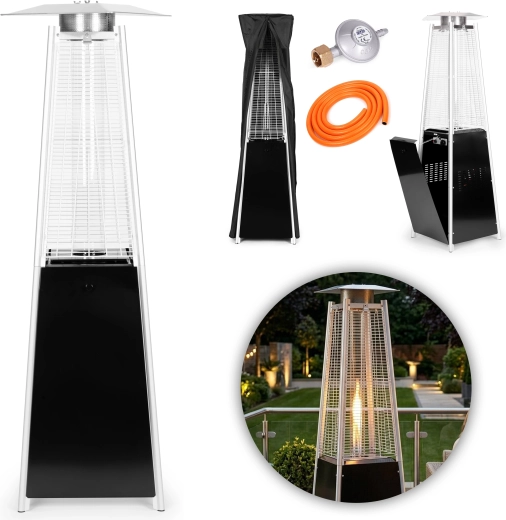 Încălzitor de terasă pe gaz 180 cm, 11,5 kW cu regulator, furtun și husă – MULTIGARDEN