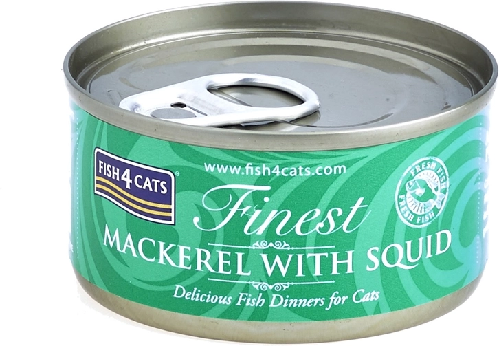 Conservă pentru pisici Fish4Cats macrou cu calmari 70 g
