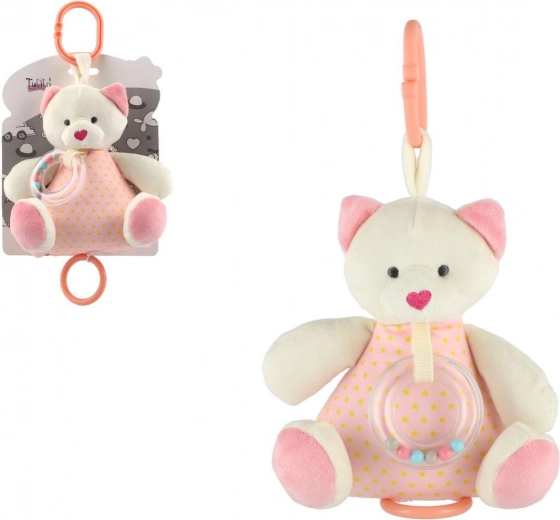 Ursuleț de pluș muzical 18 cm roz