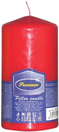 Lumânare din parafină cilindru roșu 6,3 × 12,5 cm