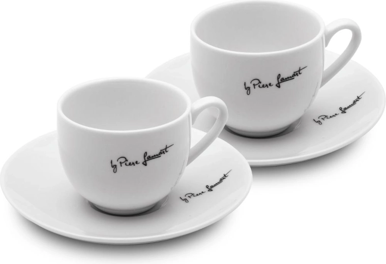 Lamart Kaffe set de cești de porțelan cu farfurioare, 90 ml, 2 bucăți
