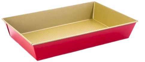Tavă de copt din oțel cu suprafață antiaderentă 28 × 23,5 × 6 cm roșu auriu SNB