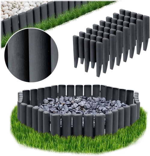 Bordură de grădină Plonos 2,2 m, gri