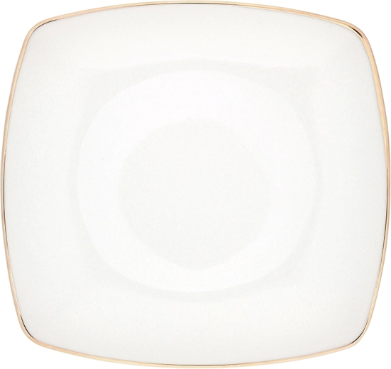 Farfurie de desert Mariapaula Moderna pătrată 20,5 cm cu decor auriu