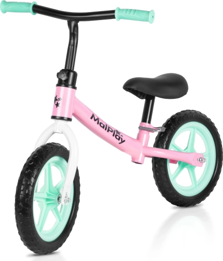 Bicicletă de echilibru FLIKO roz-turcoaz-alb