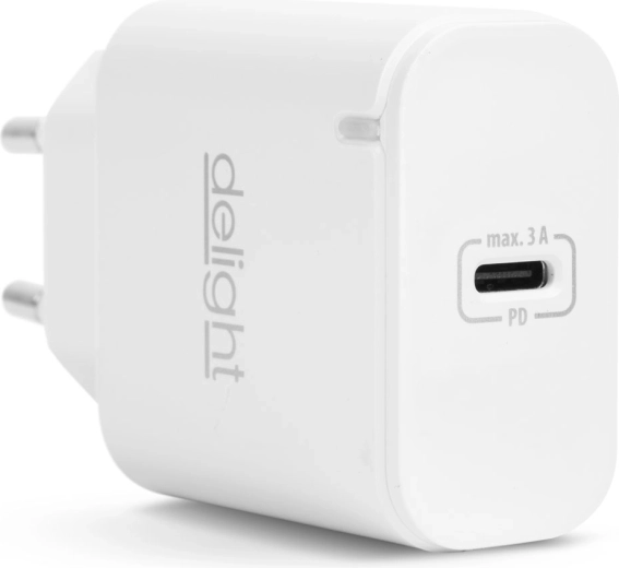 Încărcător de rețea USB-C cu încărcare rapidă PD 20 W, alb