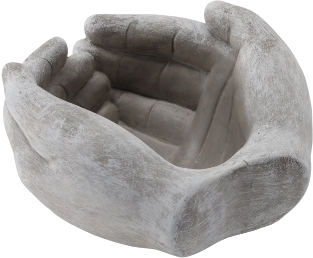 Ghiveci din ciment în formă de mâini, gri 20 × 20 × 11,5 cm