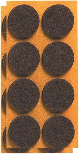 Tampoane autoadezive din fetru pentru mobilier 20 mm, maro (24 buc.)