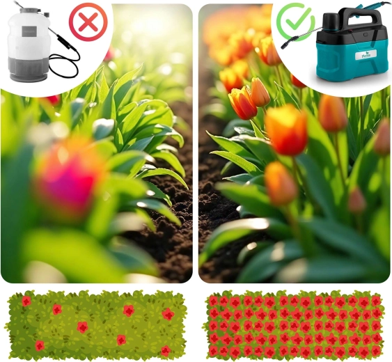 Diferență vizibilă în îngrijirea plantelor