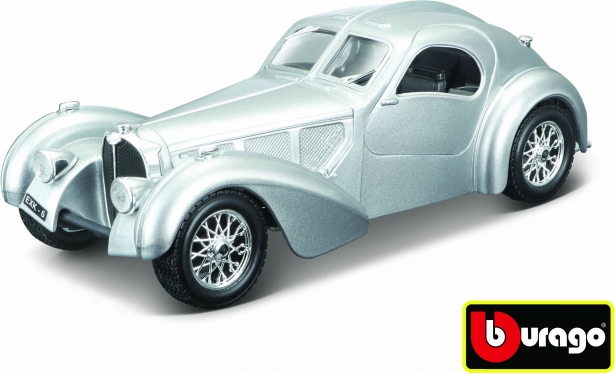 Model auto Bugatti Atlantic 1:24 argintiu de la Bburago