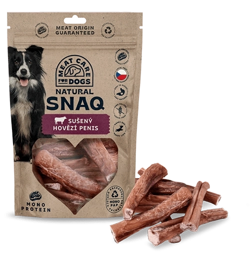 Penis de vită uscat pentru câini 200 g – DOG SNAQ