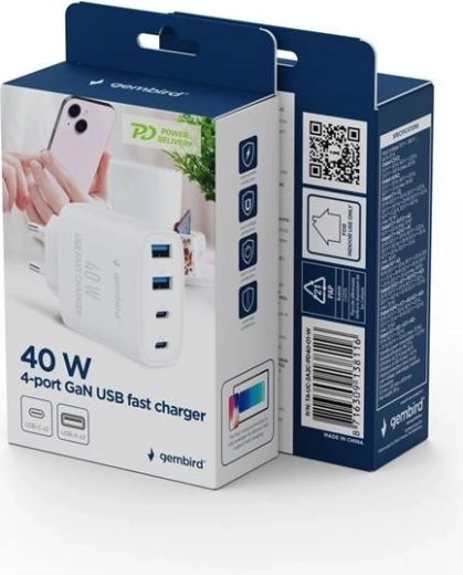 Încărcare rapidă de până la 40 W (USB PD + QC 3.0)