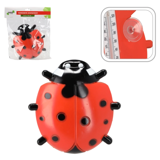 Termometru de exterior Buburuză cu ventuze 16 × 15,8 cm