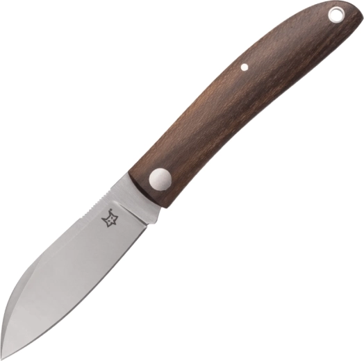 Cuțit de buzunar FOX Knives Livri 7 cm, lemn Ziricote, toc din piele
