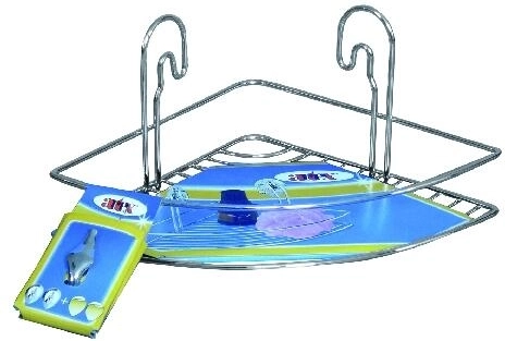 Raft de colț STICK, 1 nivel, crom, 20 × 20 × 13 cm