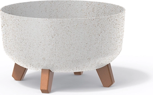 Ghiveci Gracia Low Eco Wood 28,5 cm – alb